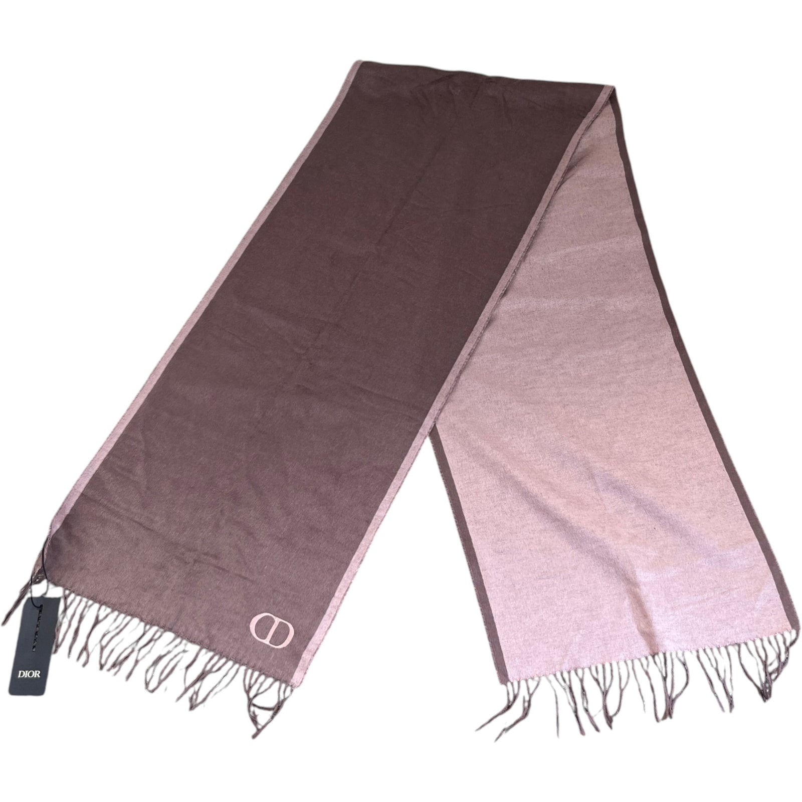 Cd Logo Fringed Scarf Purple - Photo 1