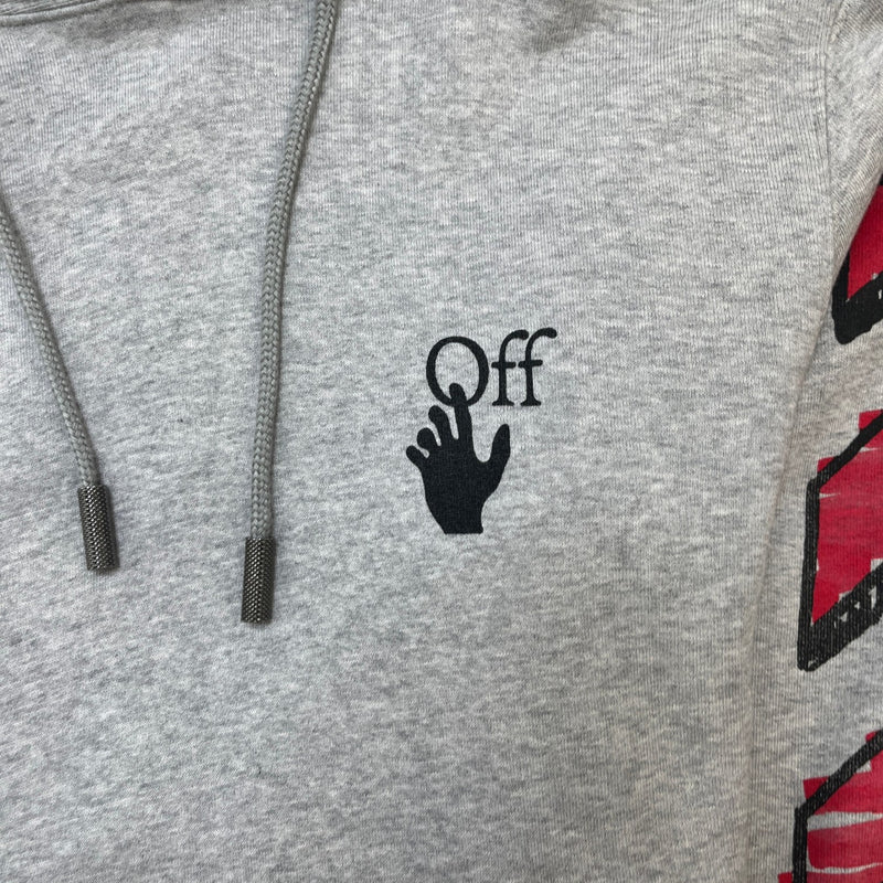 Men's Arrow Logo Hoodie Grey Size XXS