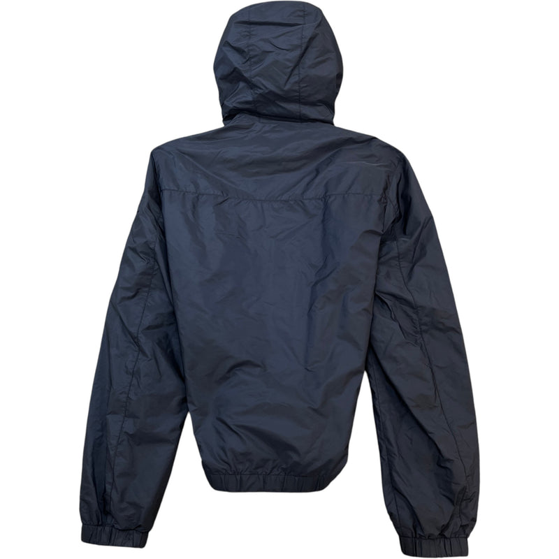 Men's Nylon Milano Logo Plaque Windbreaker Navy Size S