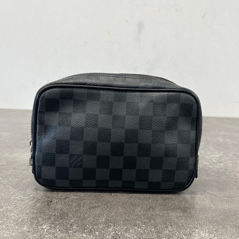 Men's Toiletry Pouch Bag PM Damier Toiletry Bag Black