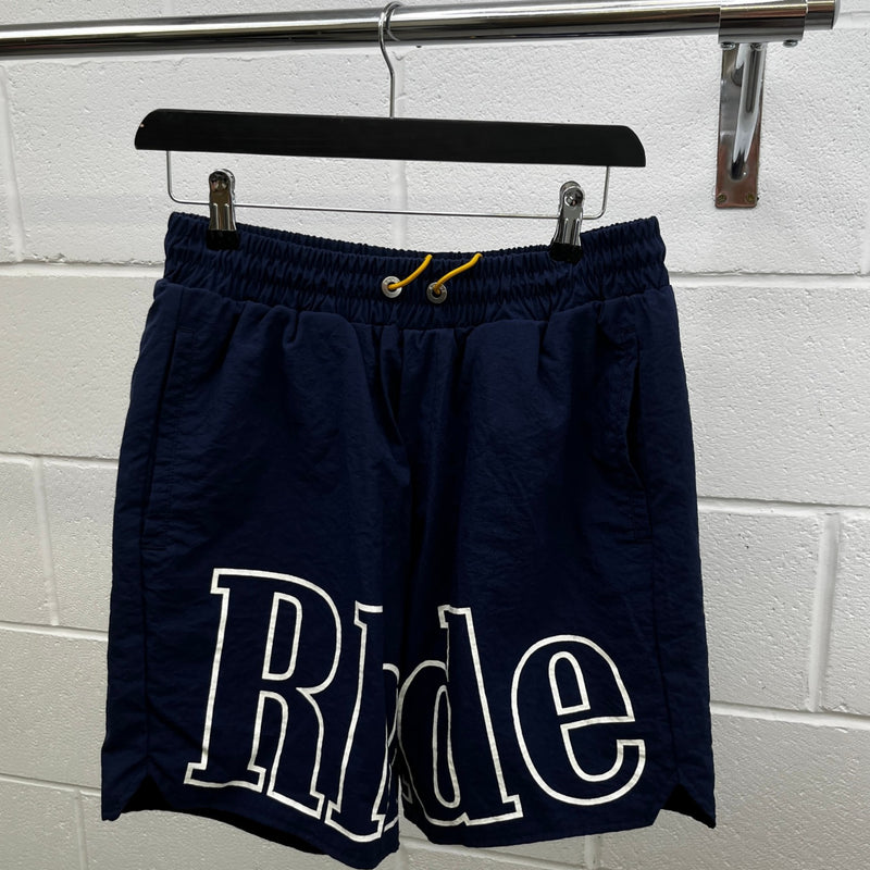 Men's Logo Print Shorts Navy Size M