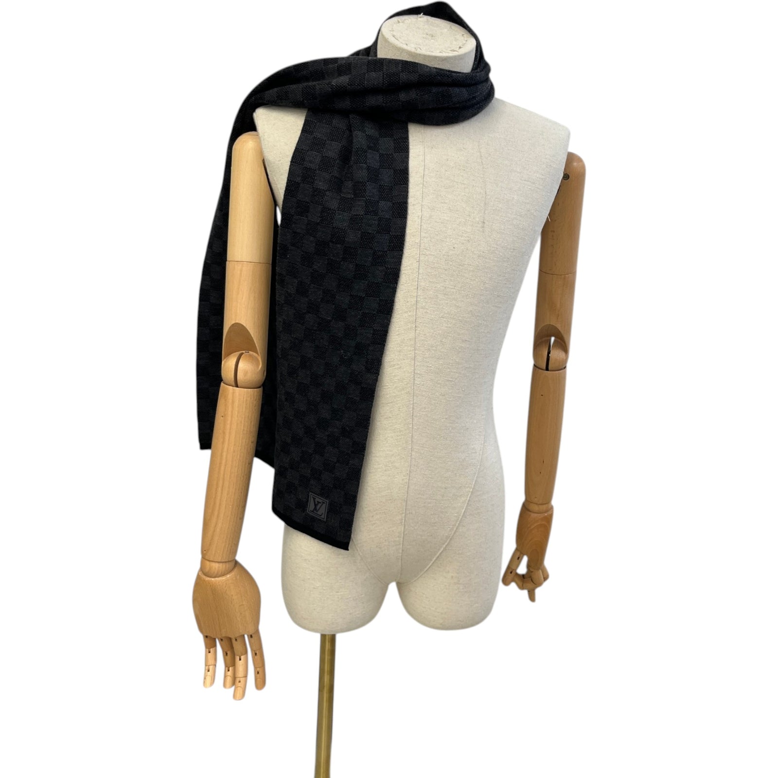Men's Damier Graphite Echarpe Petit Scarf Black - Photo 2
