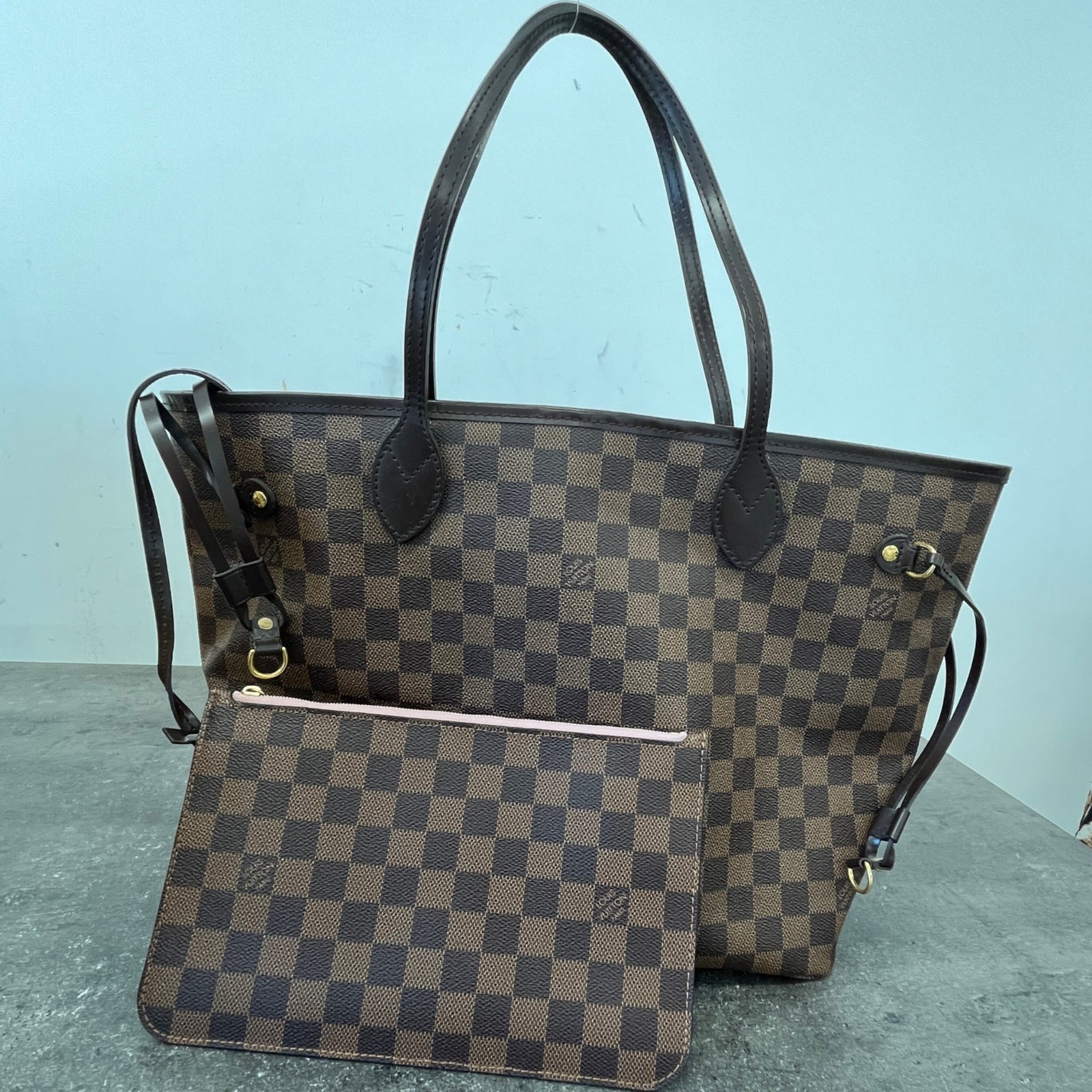 Women's Damier Ebene Neverfull MM Handbag Brown - Photo 14