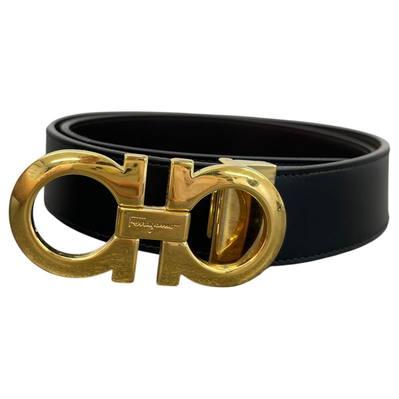 Men's Reversible and Adjustable Gancini Belt Black Size 32"