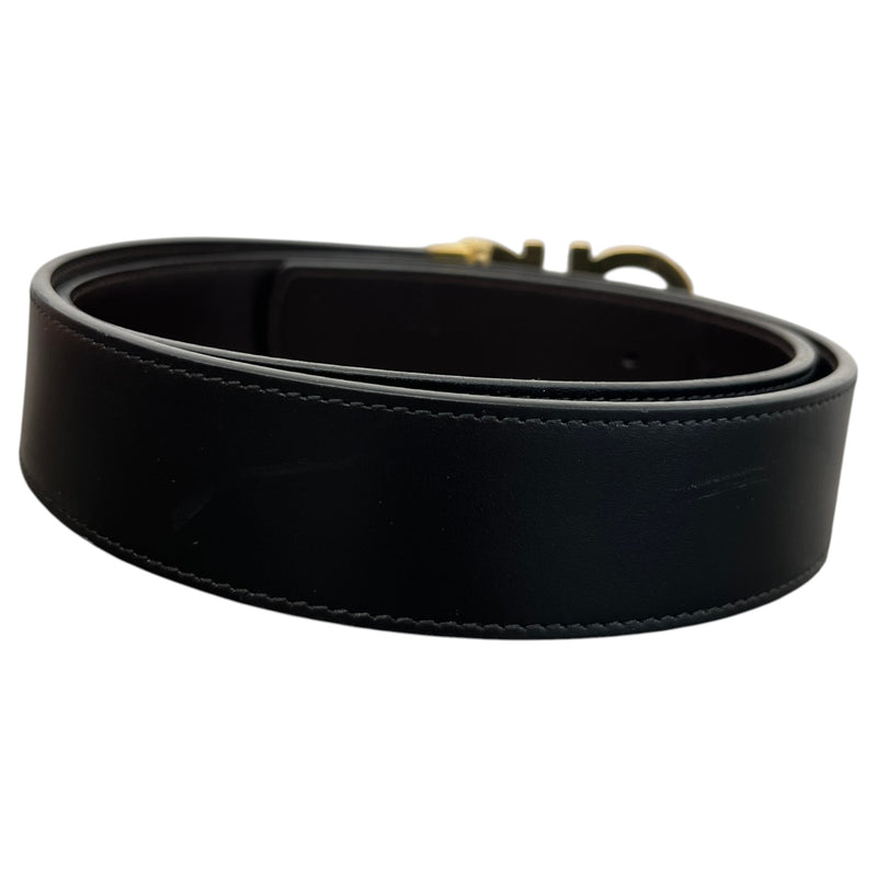 Men's Reversible and Adjustable Gancini Belt Black Size 32"