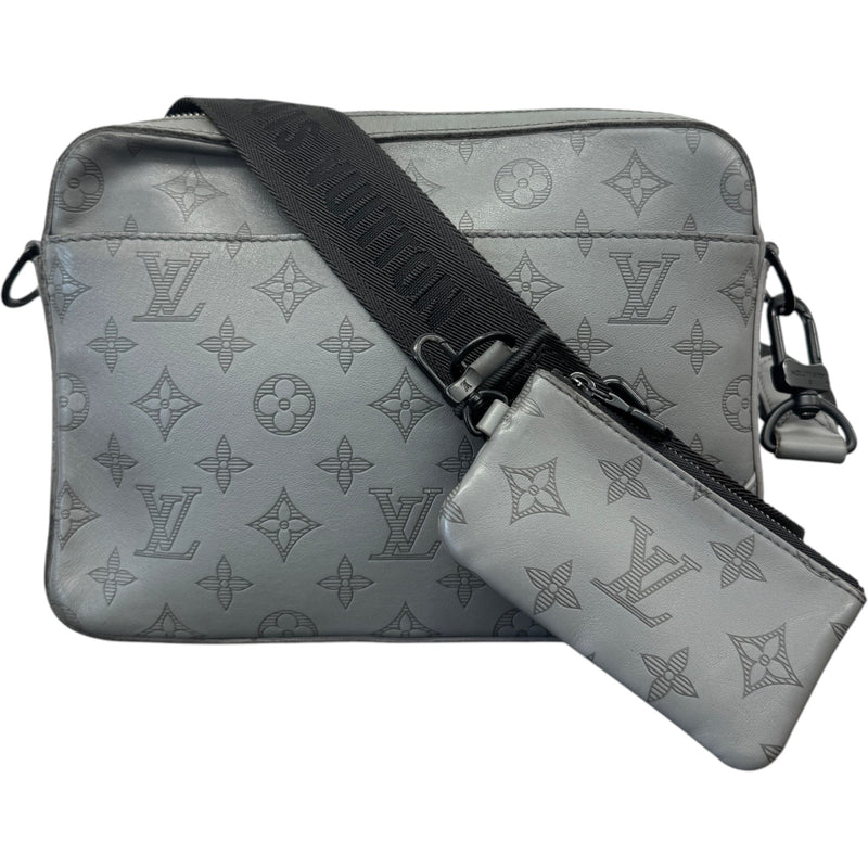 Men's Monogram Shadow Duo Messenger Bag Grey