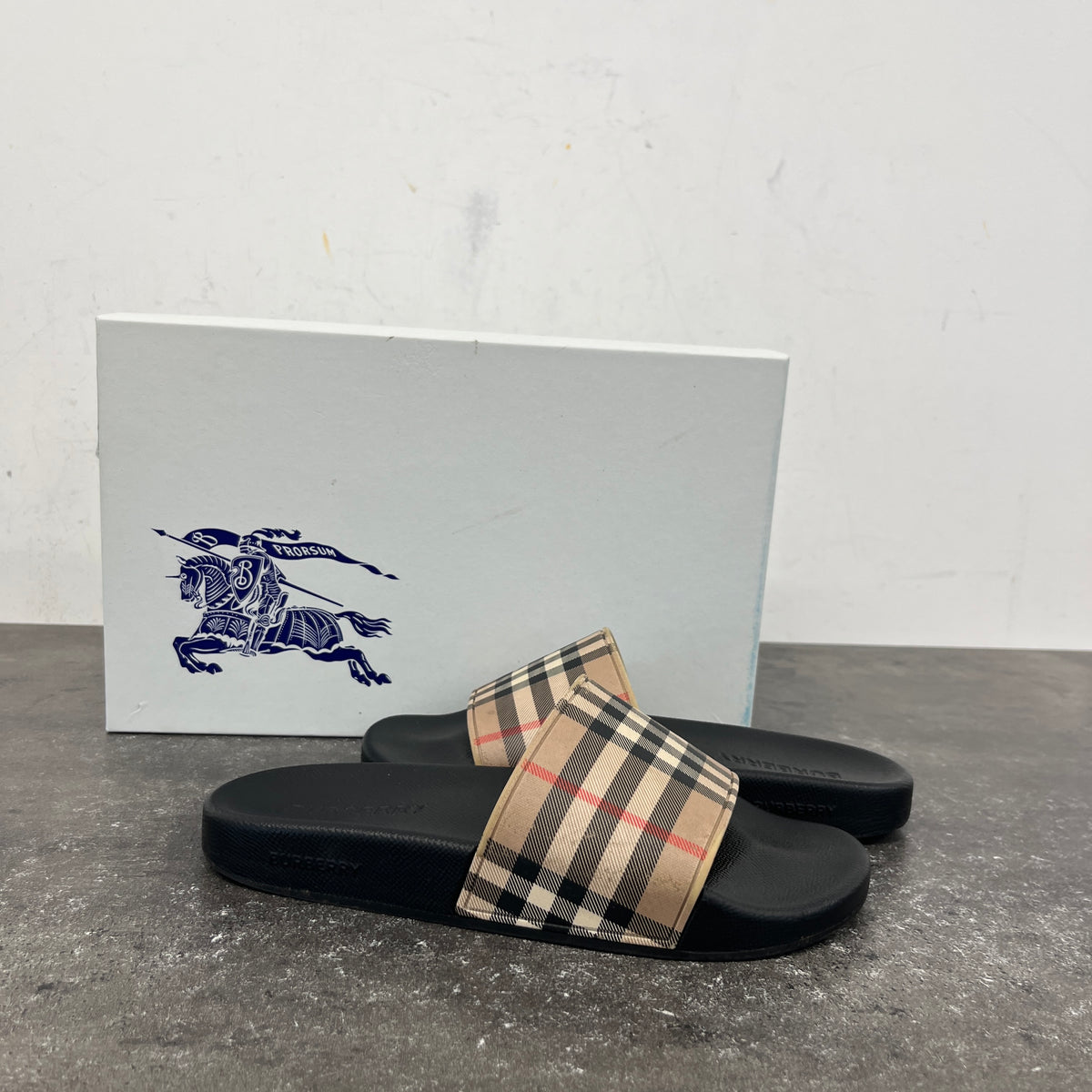 Women's Checkered Slides Black Size UK 4 / EU 37 - Photo 11