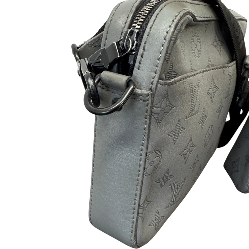 Men's Monogram Shadow Duo Messenger Bag Grey