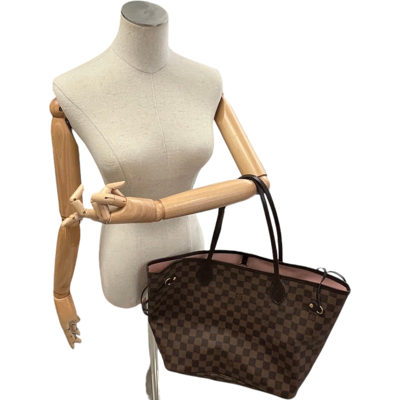 Women's Damier Ebene Neverfull MM Handbag Brown - Photo 2