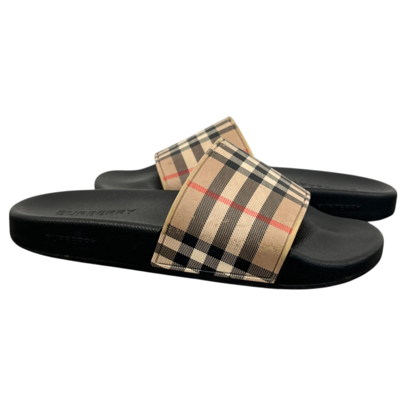 Women's Checkered Slides Black Size UK 4 / EU 37