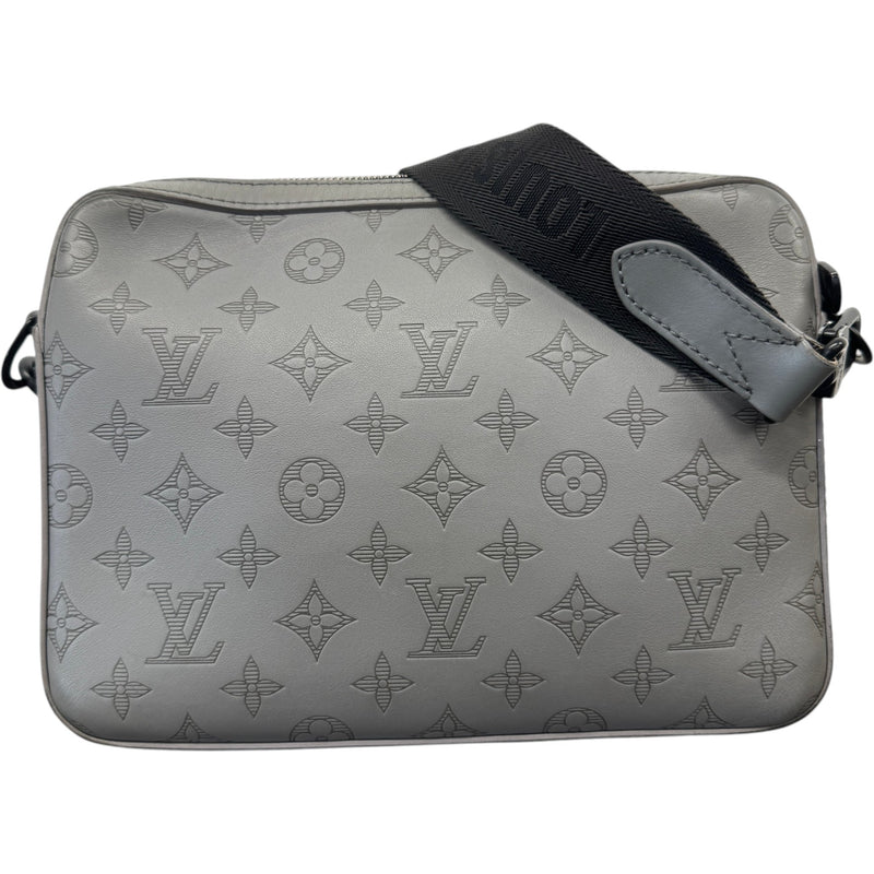 Men's Monogram Shadow Duo Messenger Bag Grey