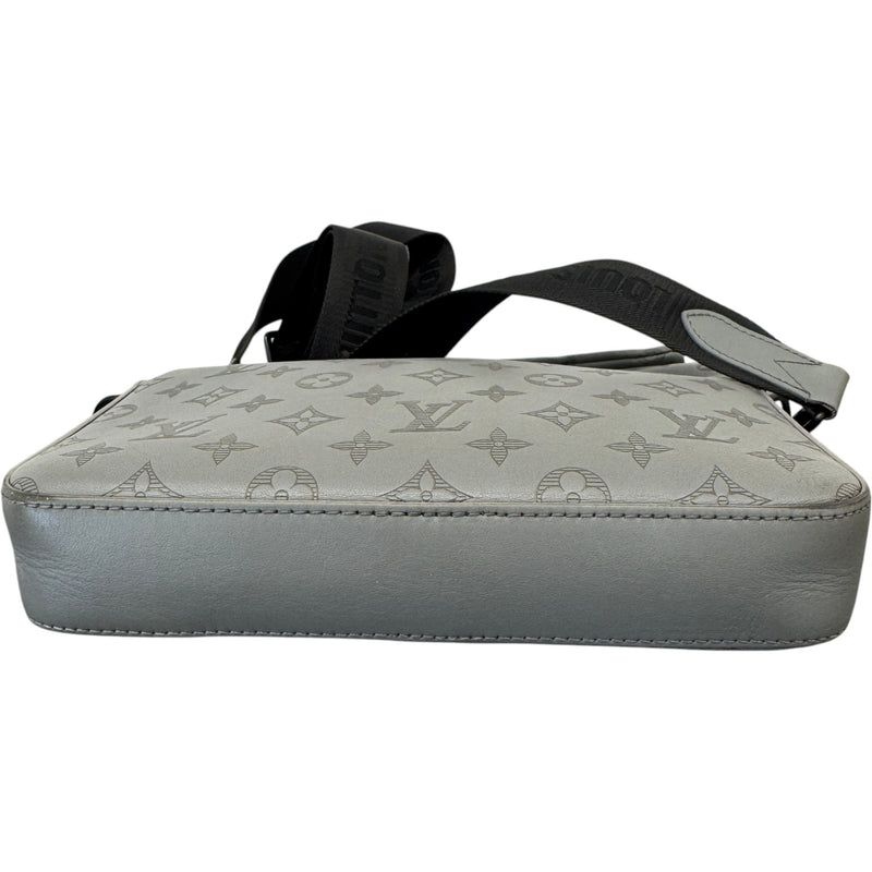 Men's Monogram Shadow Duo Messenger Bag Grey