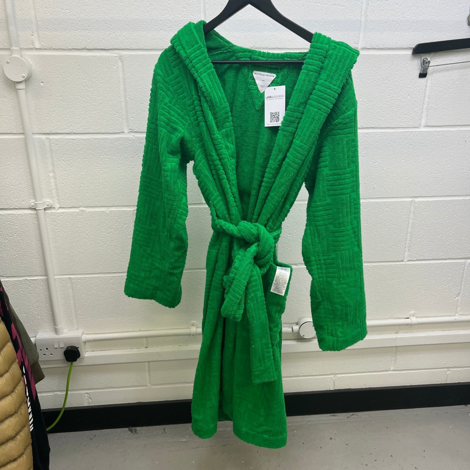 Women's Intreccio Towelling Bath Robe Green Size S - Photo 9