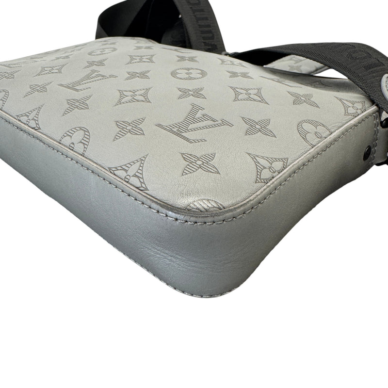 Men's Monogram Shadow Duo Messenger Bag Grey