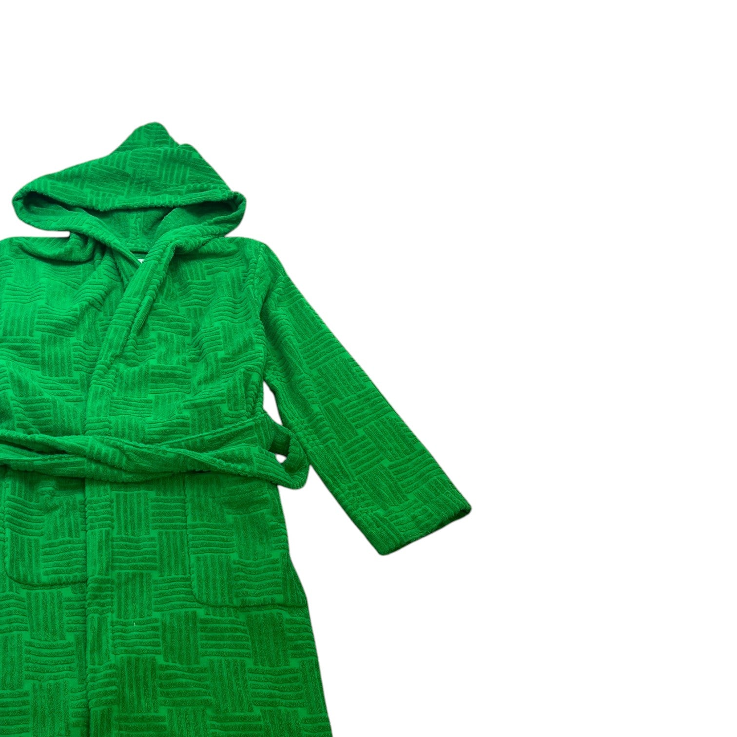 Women's Intreccio Towelling Bath Robe Green Size S - Photo 3