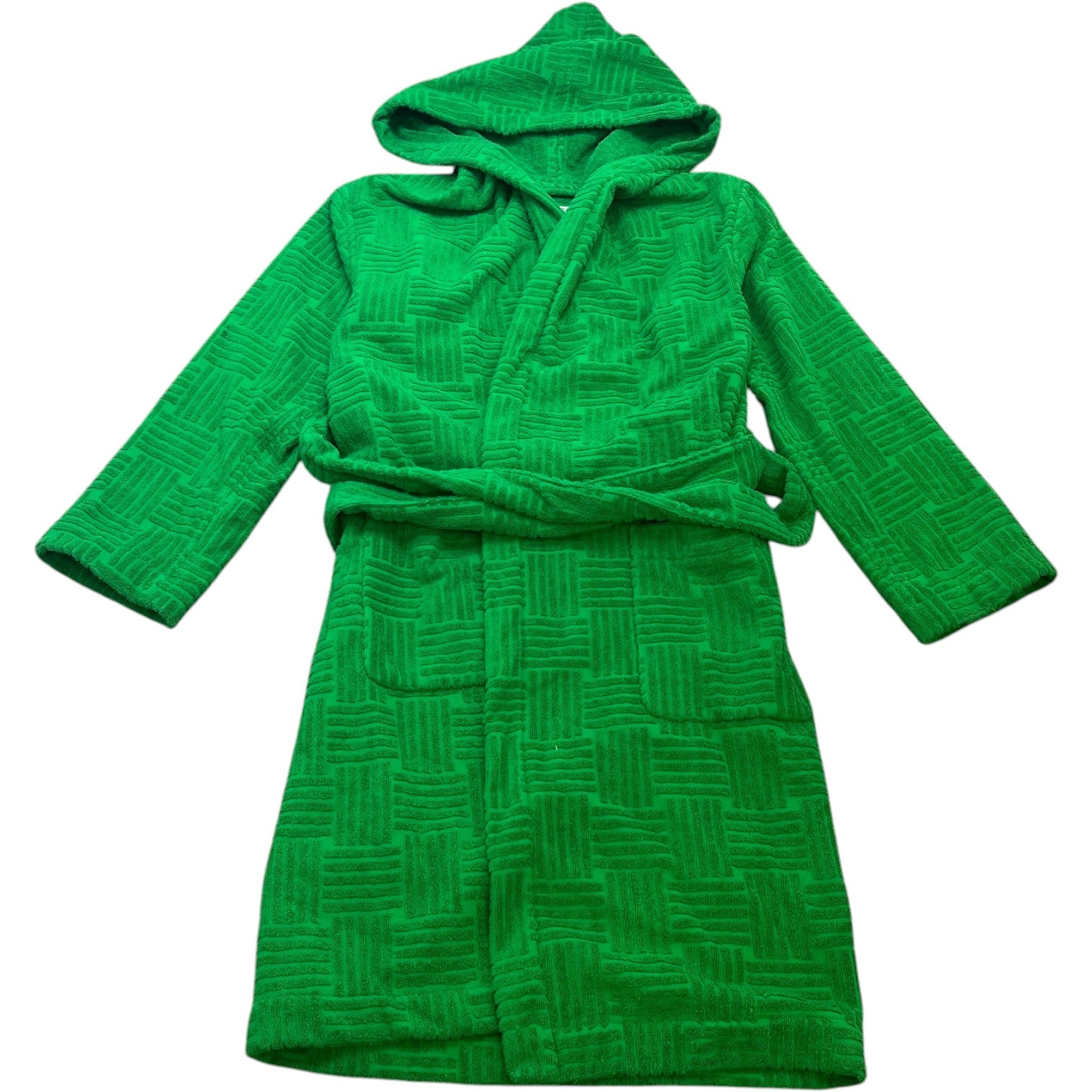 Women's Intreccio Towelling Bath Robe Green Size S - Photo 1