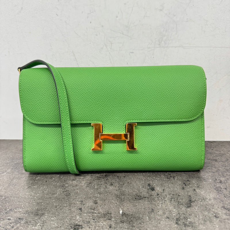 Women's Constance Long To Go Wallet Epsom Crossbody Bag Green