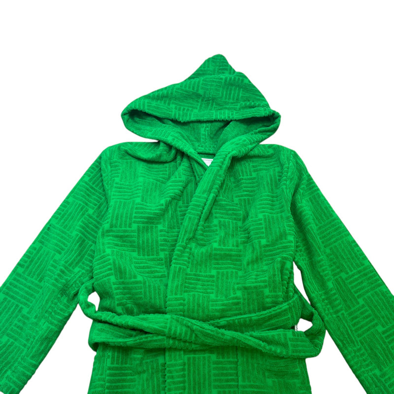 Women's Intreccio Towelling Bath Robe Green Size S