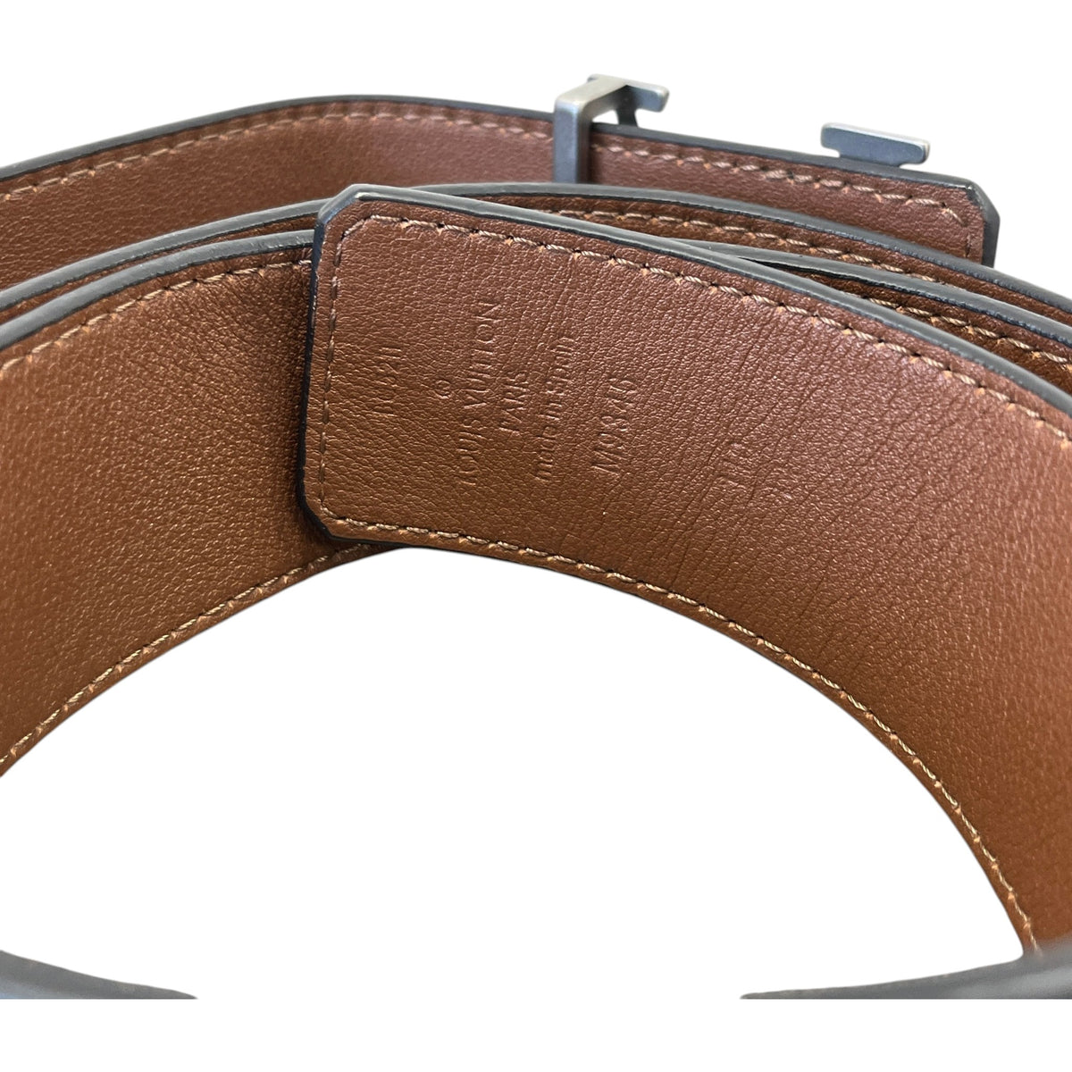 Men's Monogram Reversible LV Belt Black Size 34" - Photo 8