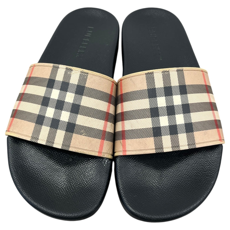 Women's Checkered Slides Black Size UK 4 / EU 37