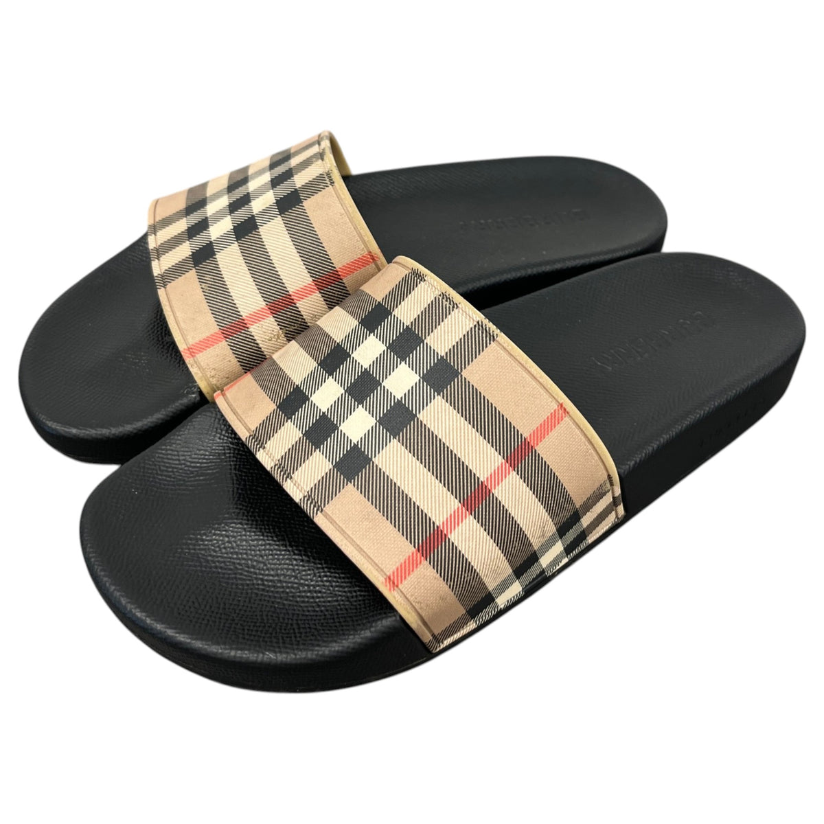 Women's Checkered Slides Black Size UK 4 / EU 37 - Photo 9