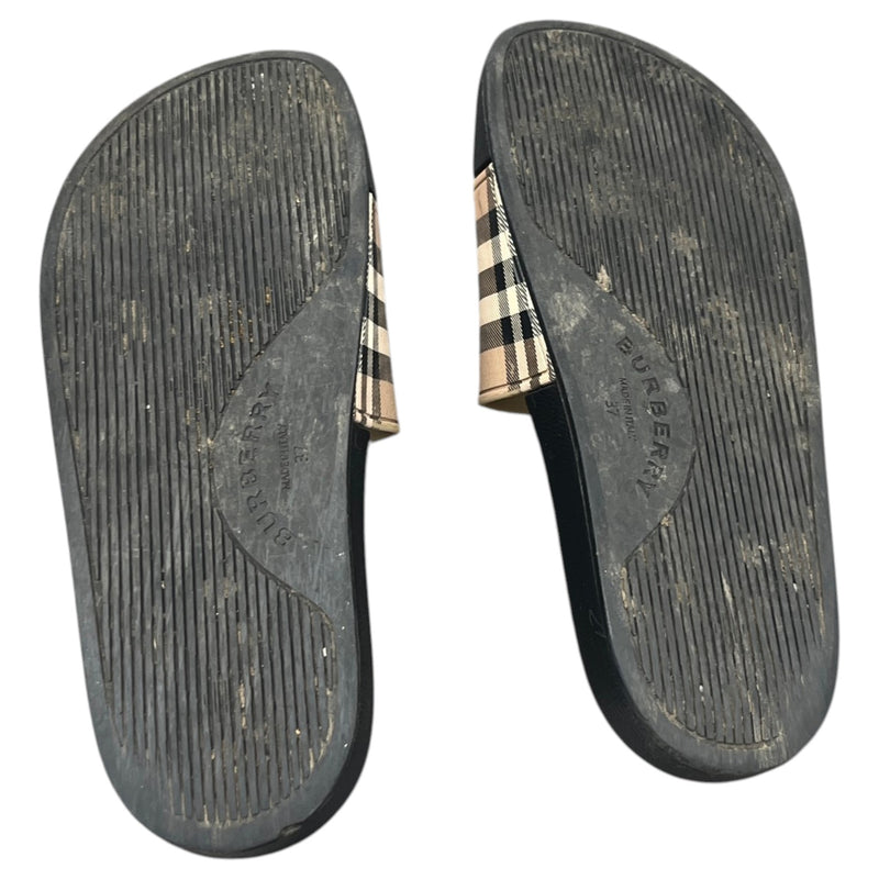 Women's Checkered Slides Black Size UK 4 / EU 37