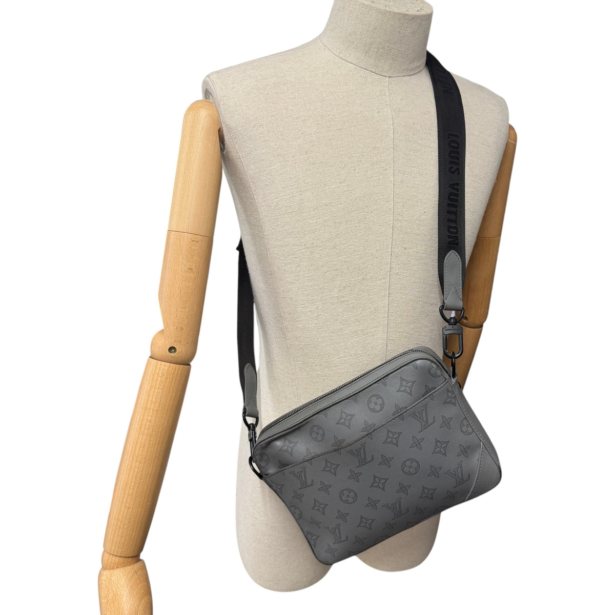 Men's Monogram Shadow Duo Messenger Bag Grey - Photo 2