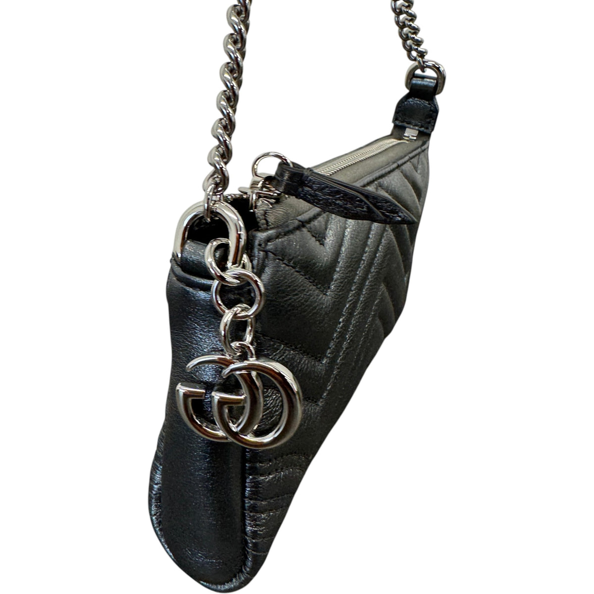 Women's GG Marmont Small Shoulder Handbag Grey - Photo 5