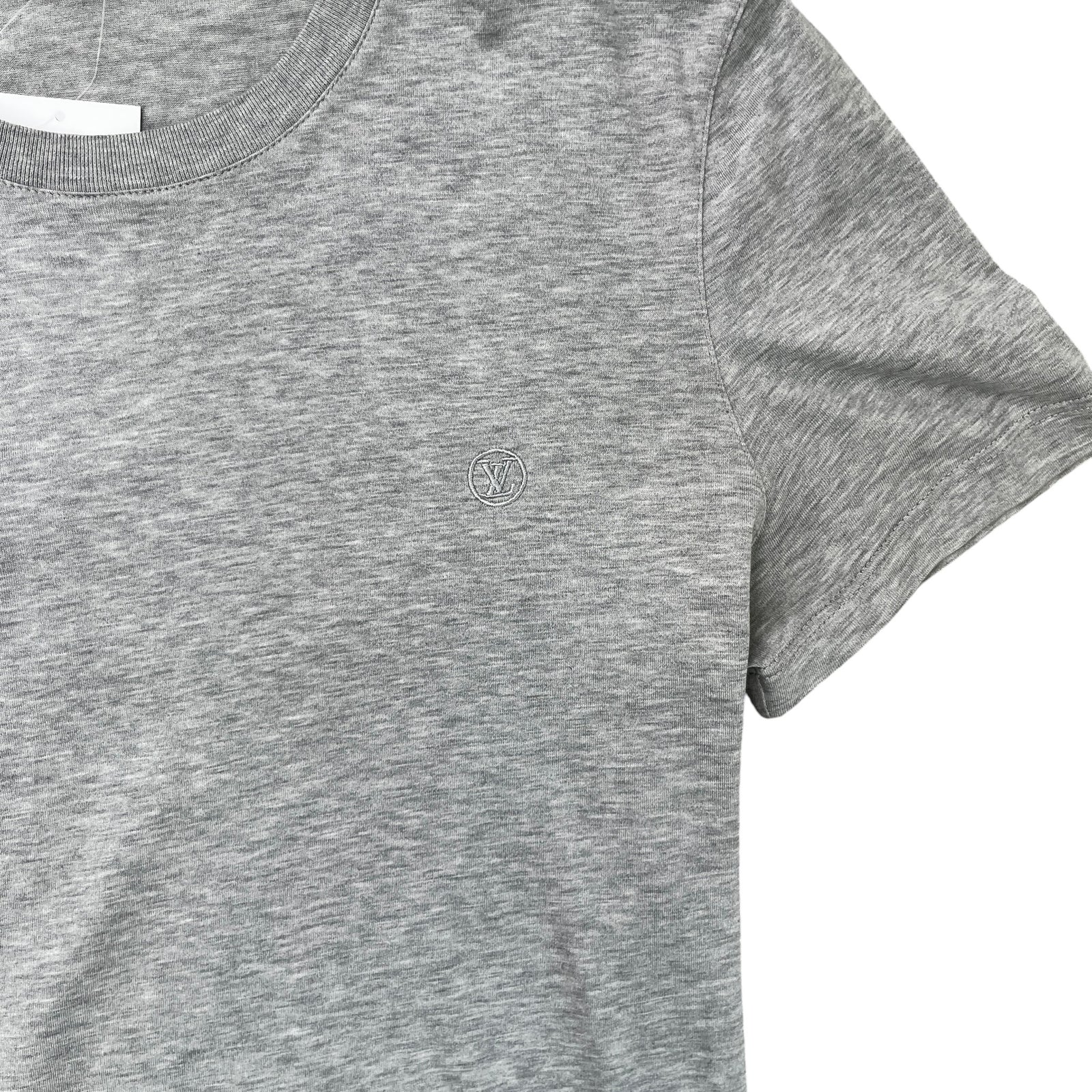 Men's Embroidered Logo T-Shirt Grey Size S - Photo 5