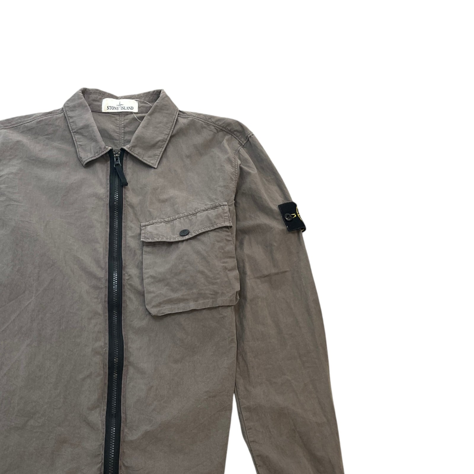 Men's Applique Logo Jacket Grey Size L - Photo 3