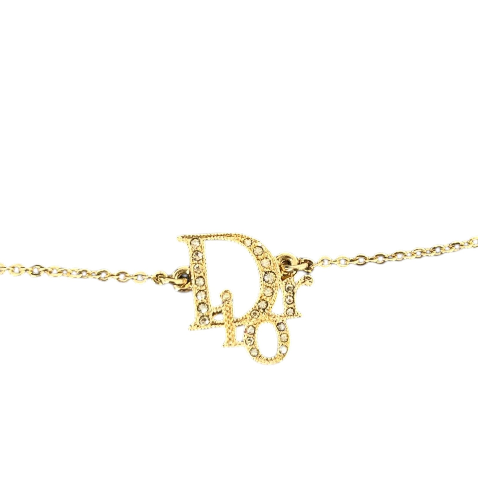 Women's Oblique Crystal Necklace Gold - Photo 6