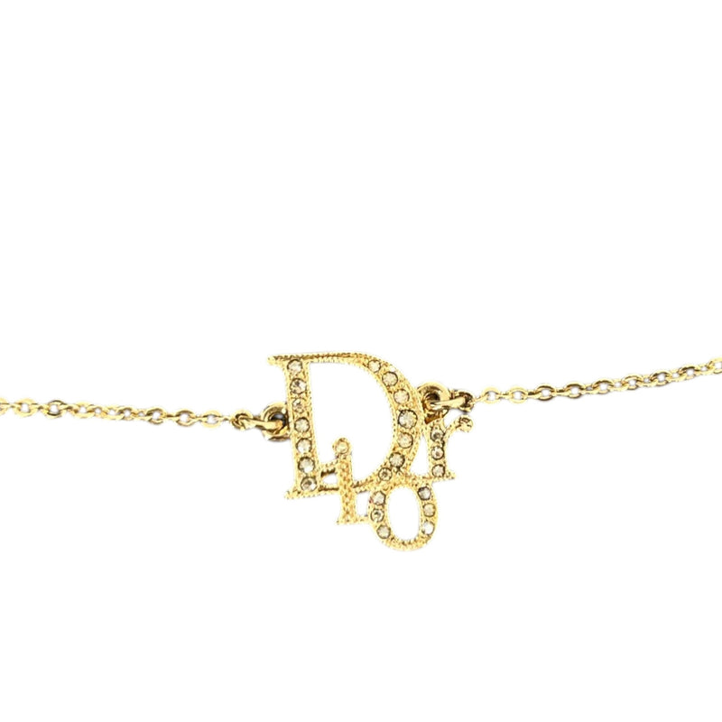 Women's Oblique Crystal Necklace Gold