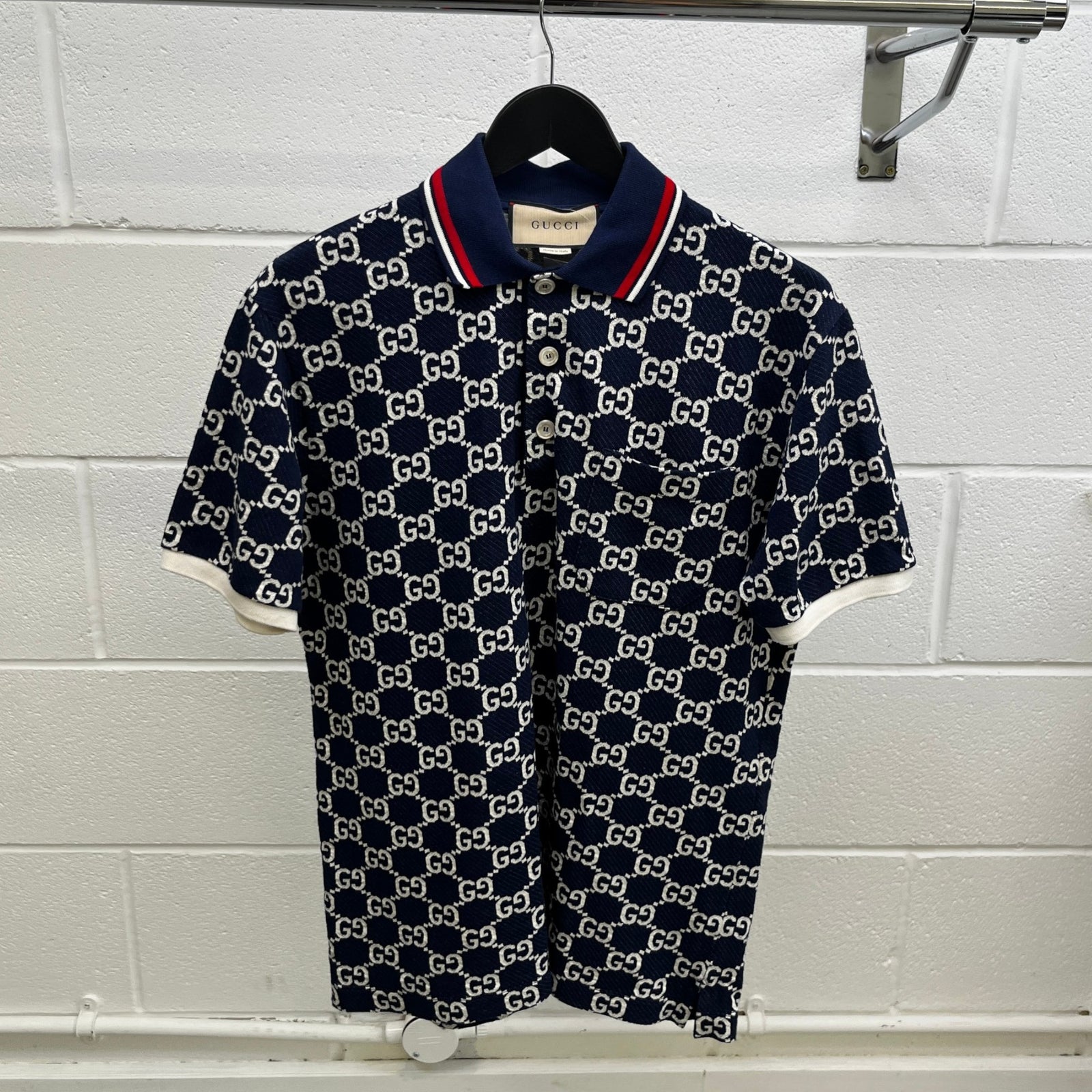 Men's Gg Supreme Polo Shirt Navy Size S - Photo 10
