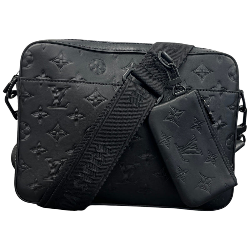 Men's Monogram Shadow Duo Messenger Bag Black