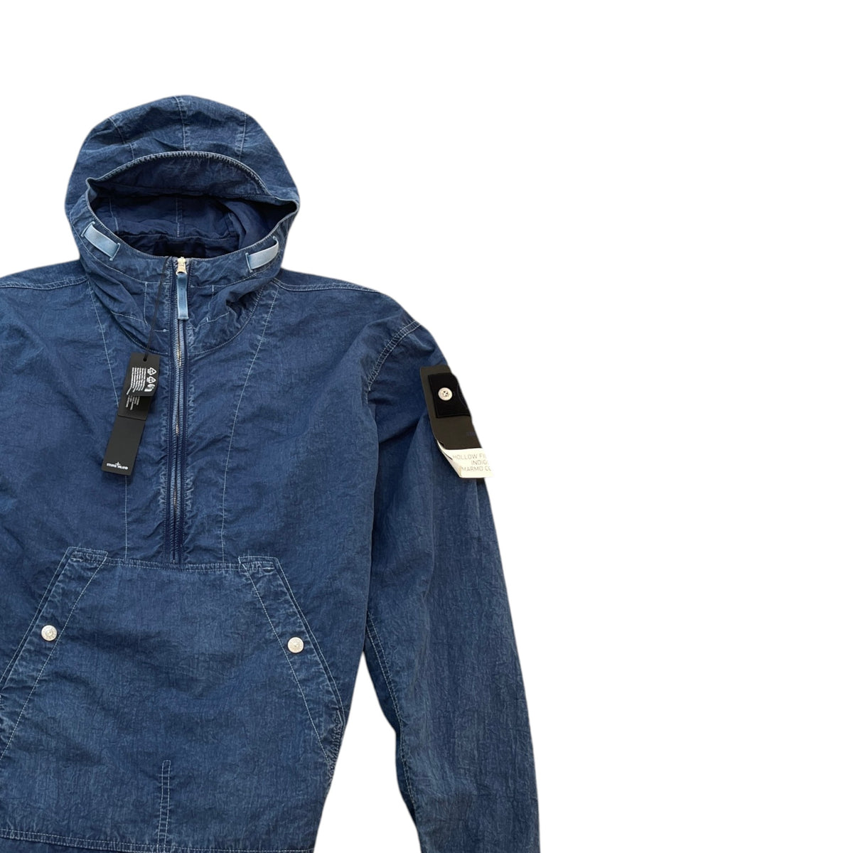 Men's Applique Logo Quater Zip Jacket Blue Size S - Photo 3