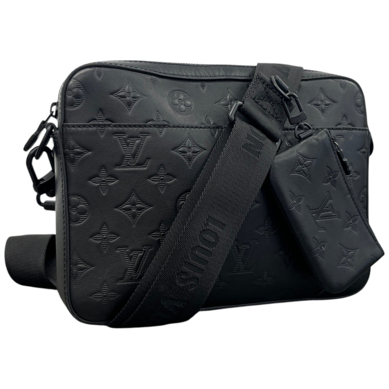 Men's Monogram Shadow Duo Messenger Bag Black