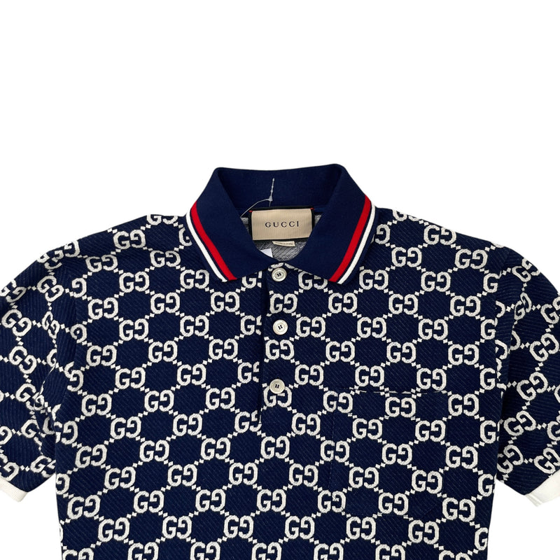 Men's Gg Supreme Polo Shirt Navy Size S
