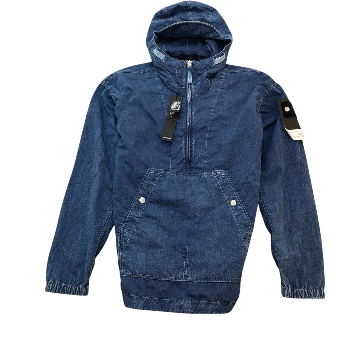 Men's Applique Logo Quater Zip Jacket Blue Size S - Photo 1