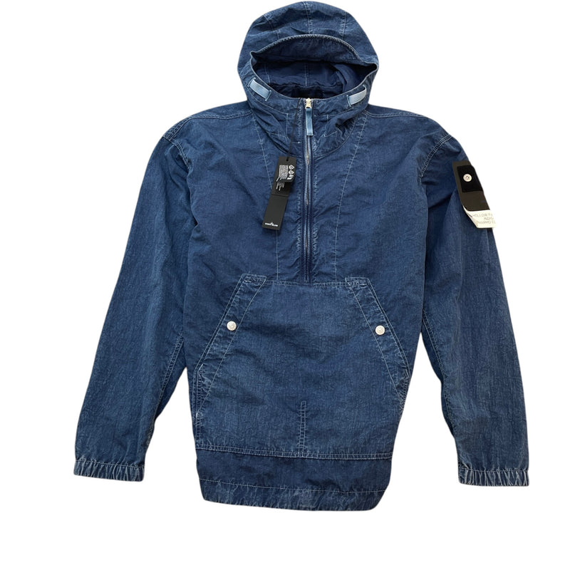 Men's Applique Logo Quater Zip Jacket Blue Size S