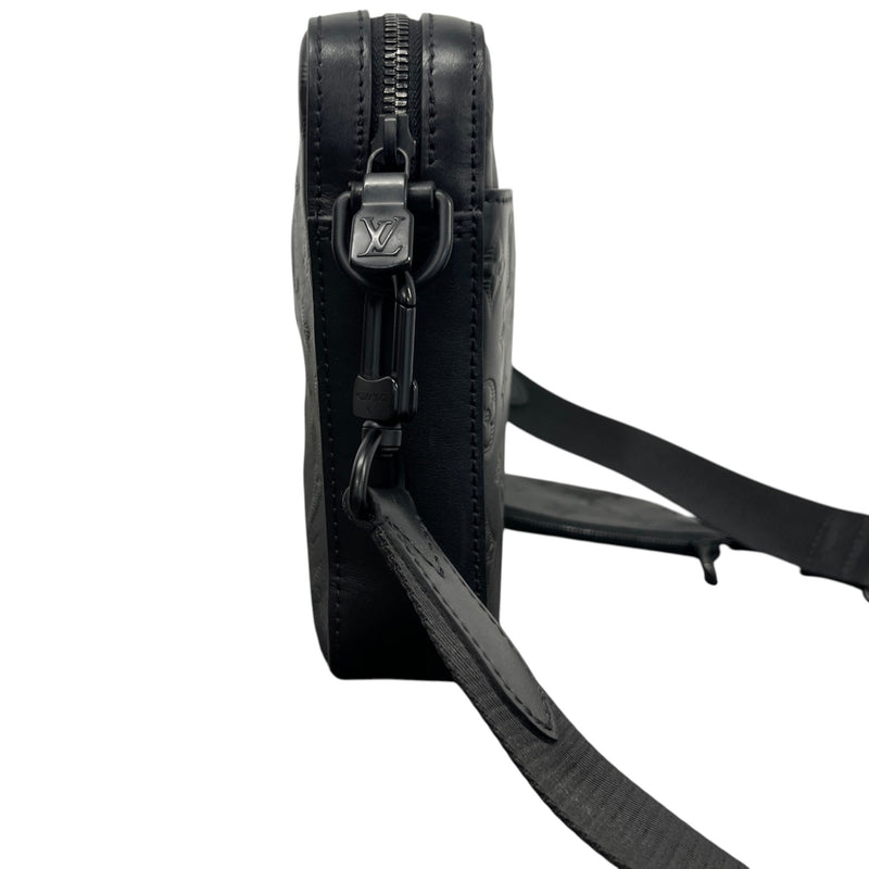 Men's Monogram Shadow Duo Messenger Bag Black