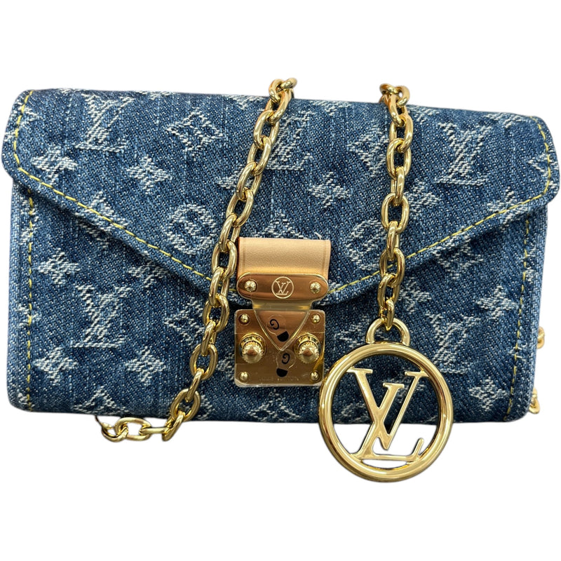 Men's Monogram Denim Pouch Métis Belt Bag Blue