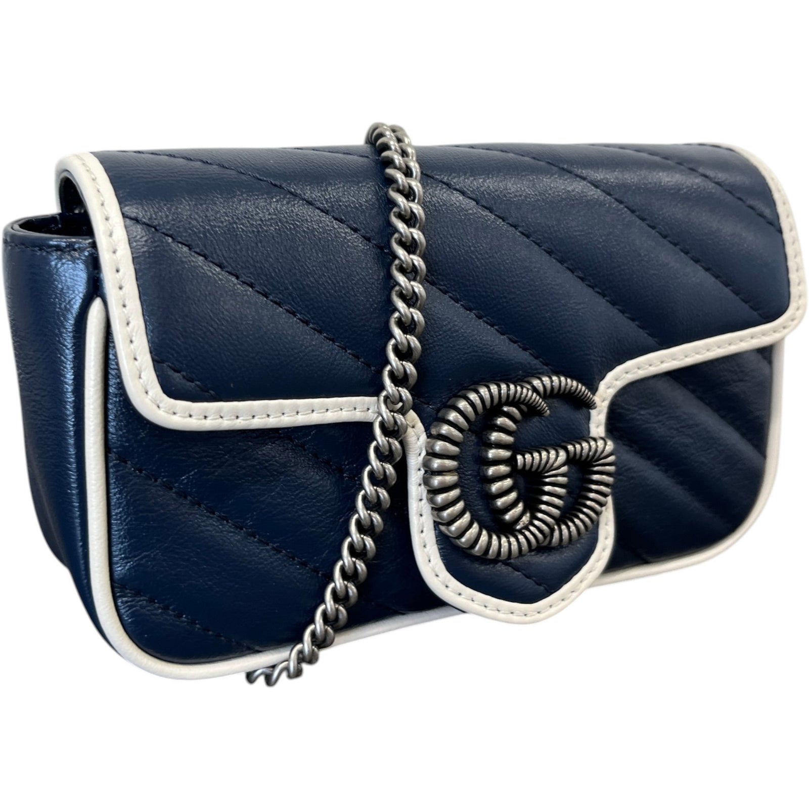 Women's Gg Marmont Mini Bag Navy - Photo 4