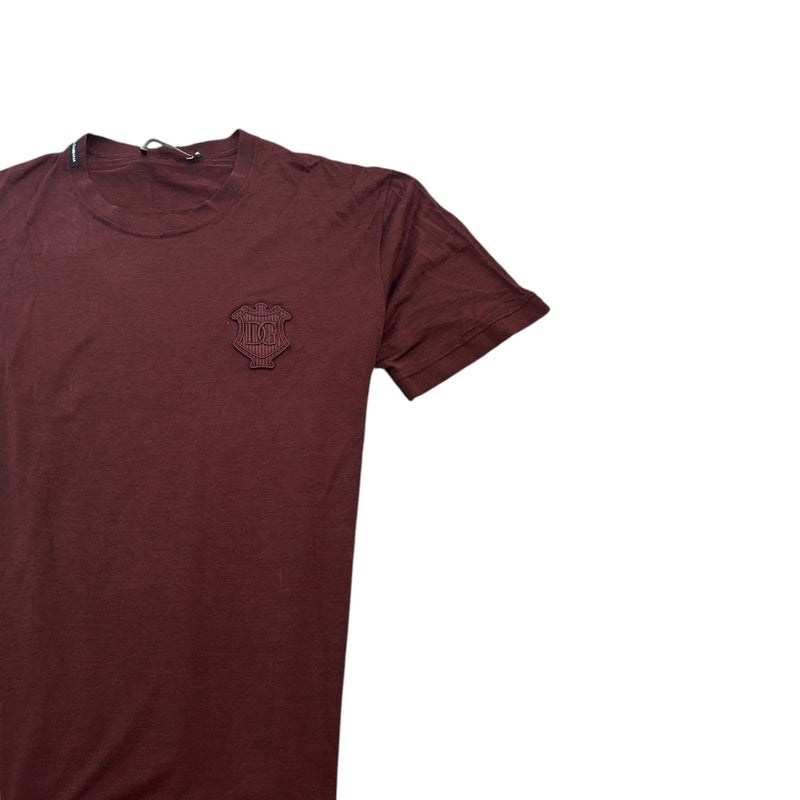 Men's Logo Patch T-Shirt Burgundy Size XL