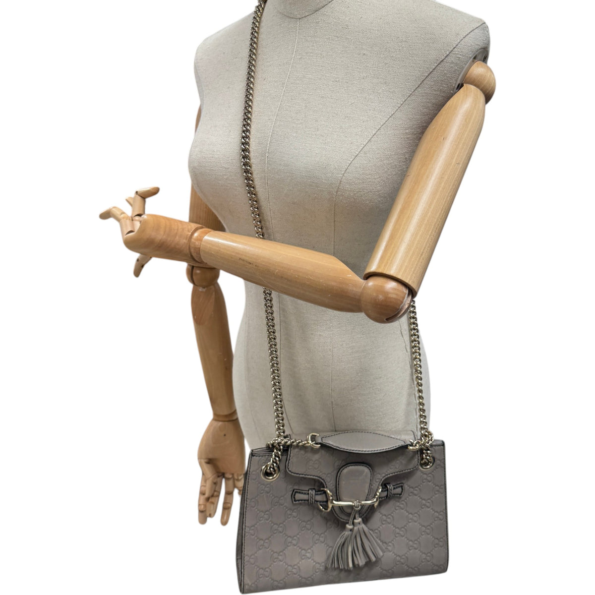 Women's Guccissima Emily Shoulder Handbag Grey - Photo 2