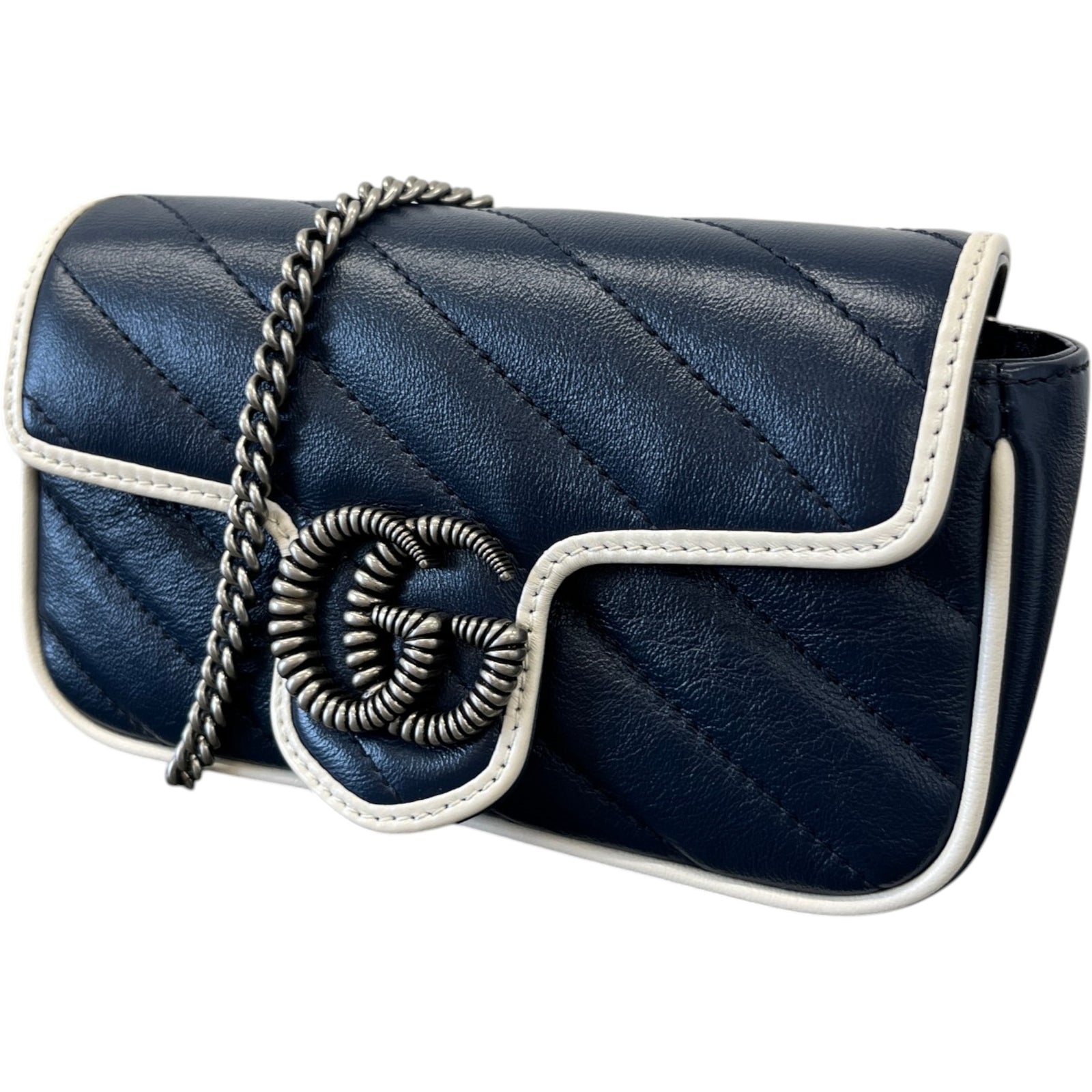 Women's Gg Marmont Mini Bag Navy - Photo 5