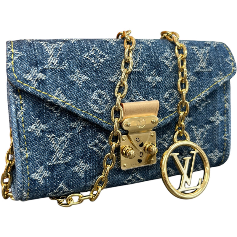 Men's Monogram Denim Pouch Métis Belt Bag Blue