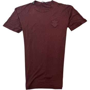 Men's Logo Patch T-Shirt Burgundy Size XL