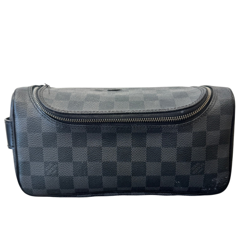 Men's Dopp Kit Damier Graphite Toiletry Bag Black