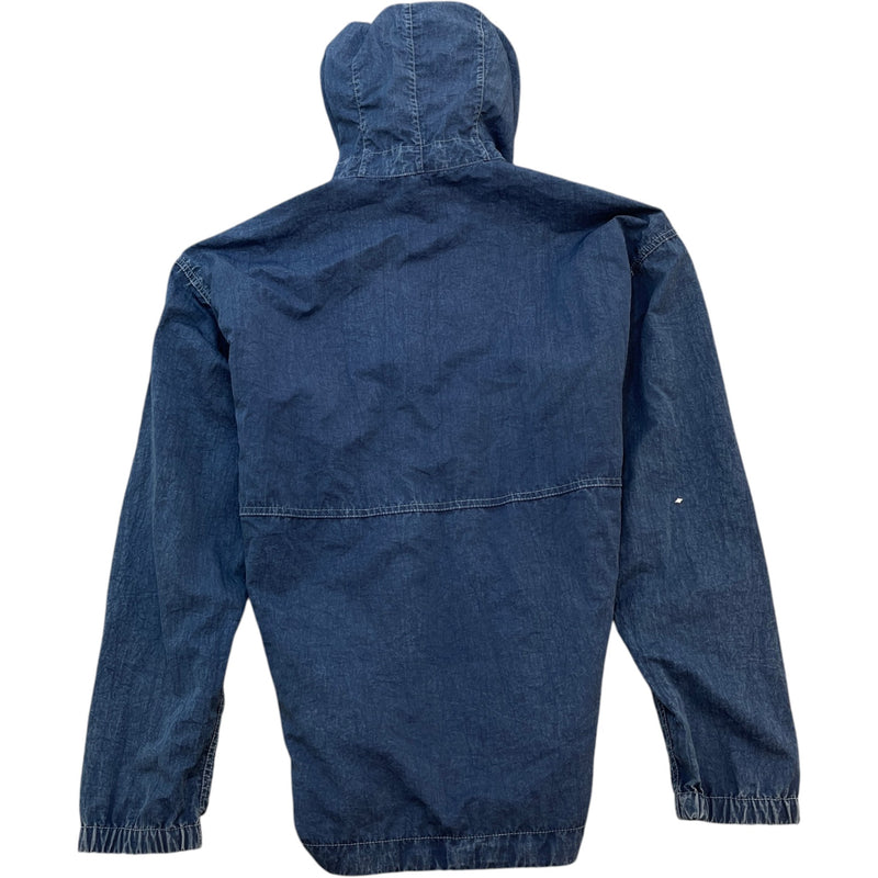 Men's Applique Logo Quater Zip Jacket Blue Size S
