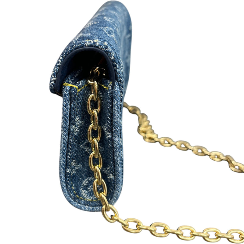 Men's Monogram Denim Pouch Métis Belt Bag Blue